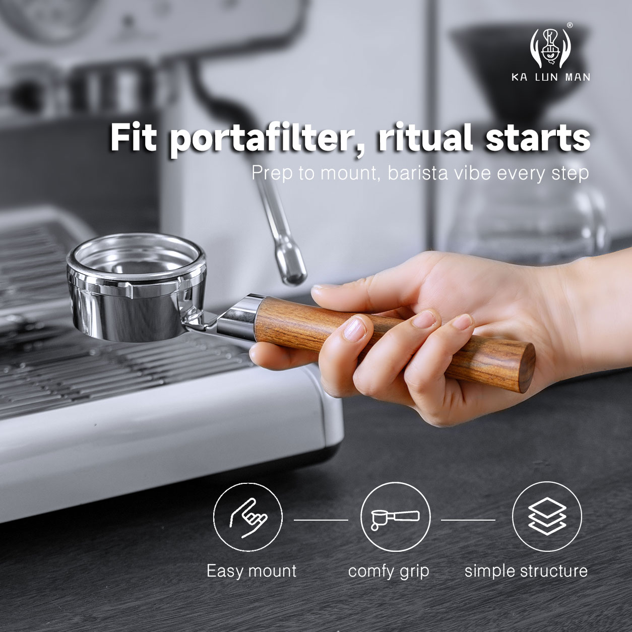 Naked Portafilter Bottomless - 58mm 2‑Lugs Bottomless Portafilter, Flat Base