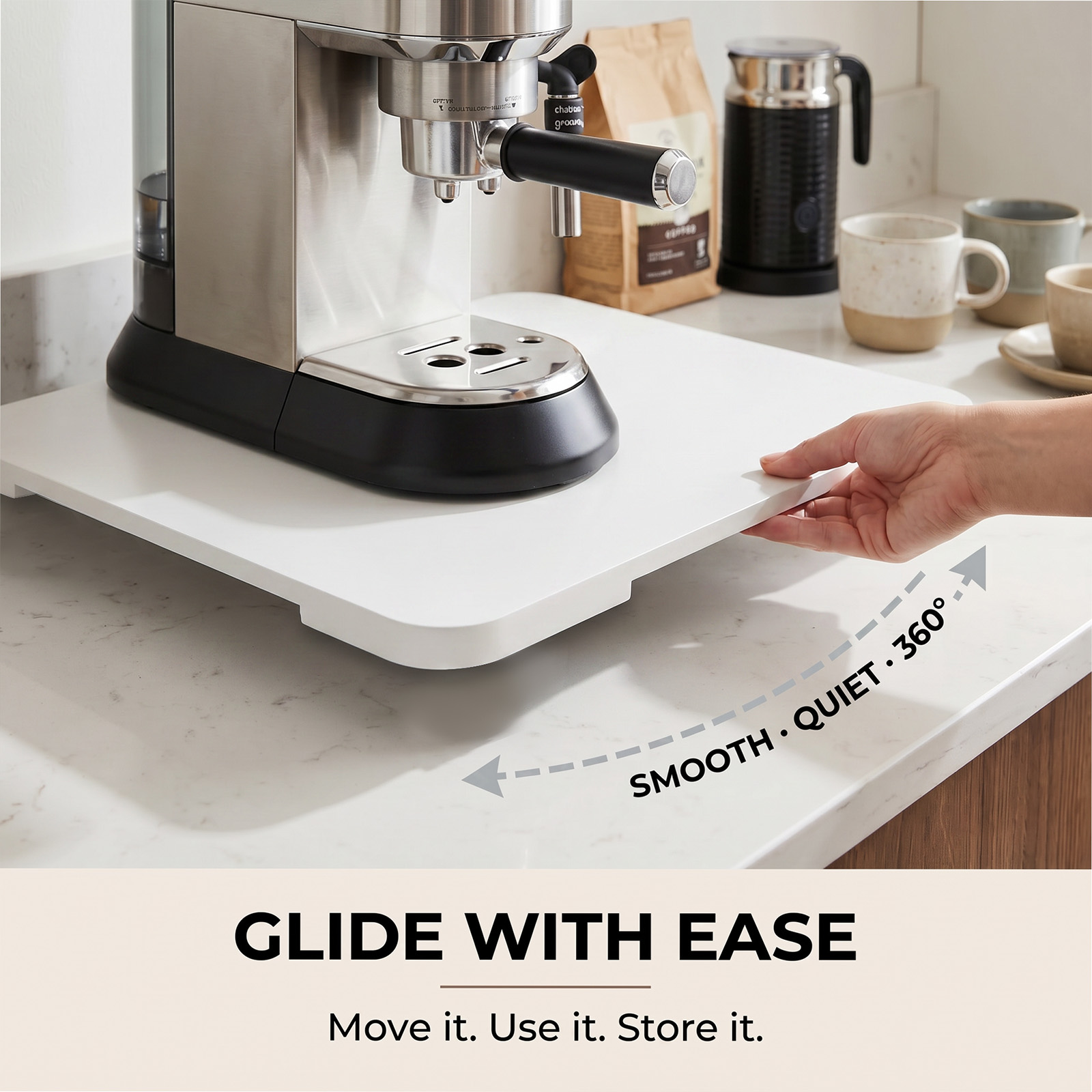 Kitchen Appliance Sliding Tray - Coffee Equipment Tray 评论和价格
